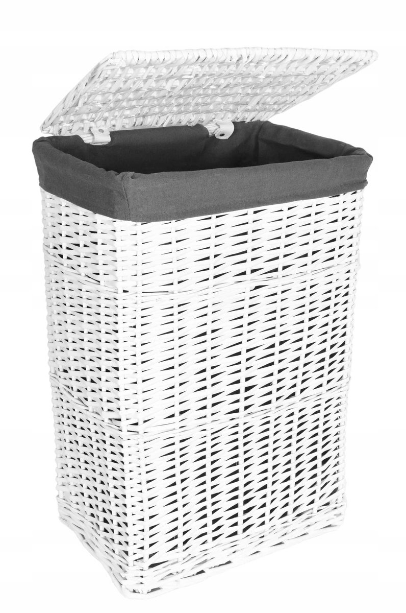 Witte grote rieten mand voor wassen, speelgoed - 72L, 60x40x30cm