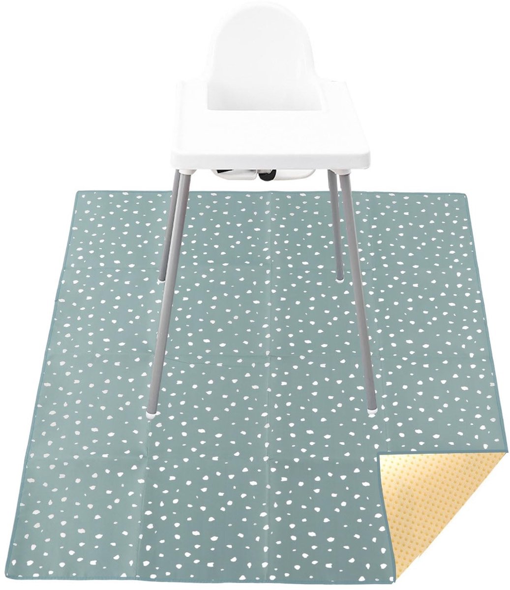 BRENZOOS- Stoelmat Antislip Waterdicht - Speelmat Baby - Hoge Speelmat - Draagbare Morsbeschermer - Polyestervezel - 110x110 cm