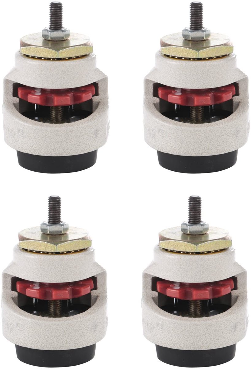 JHUBERS- Level Adjuster 4-delige Set - Heavy-Duty Caster - Nylon/Metalen Wielen - Industrieel Gebruik - Hoge Kwaliteit - Stil en Soepel Rollen - Industrieel Wiel
