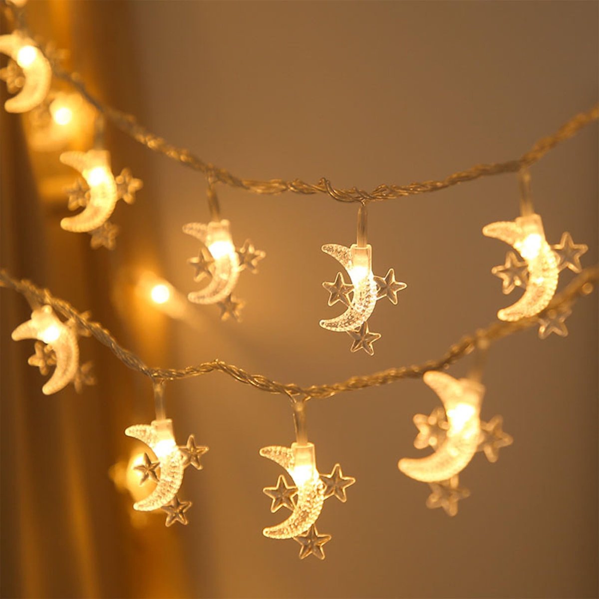 JHUBERS - Lichtketting met Maan en Sterren voor Decoratie