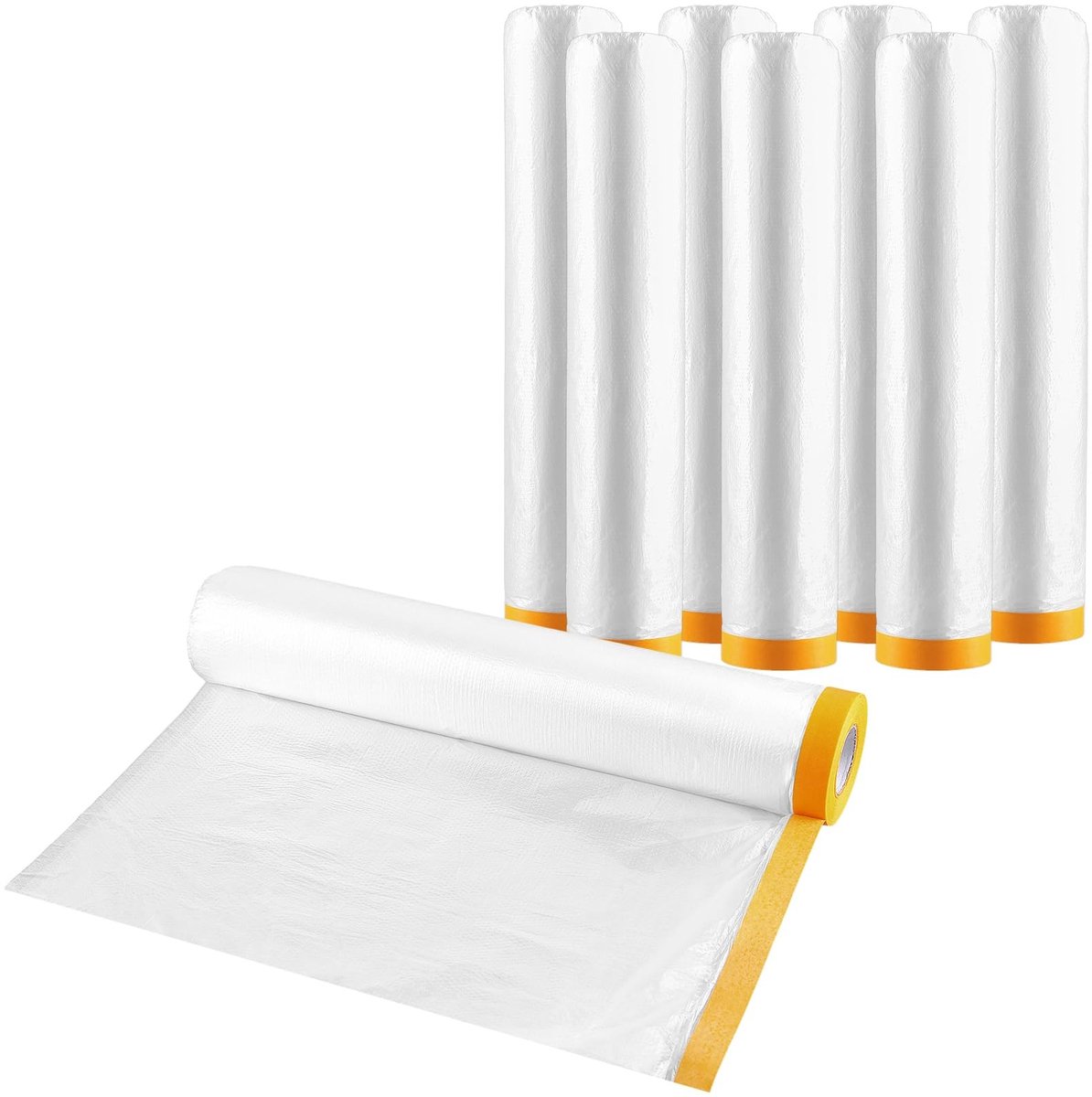 JHUBERS- Stofvel 20m - 8 Stuks - Zelfklevende Stofplaten - PE Plastic - Tapijtbescherming - Dekkend voor Schilderen - Tapijtbeschermfolie