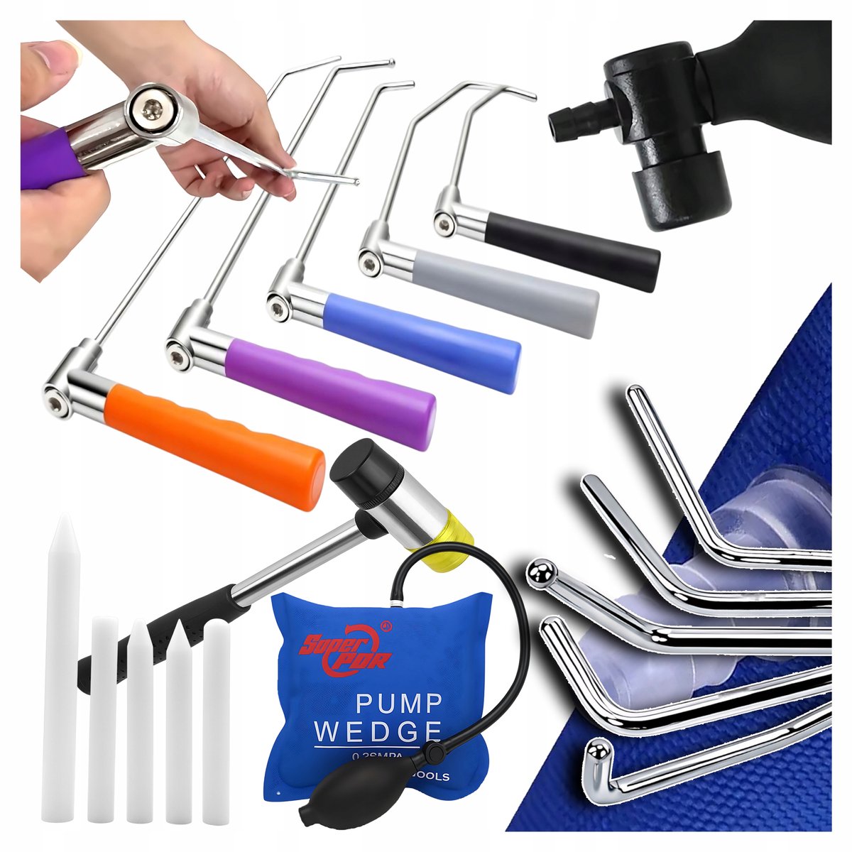 5x PDR Staven Set met 360° Draaibare Handgrepen & Accessoires