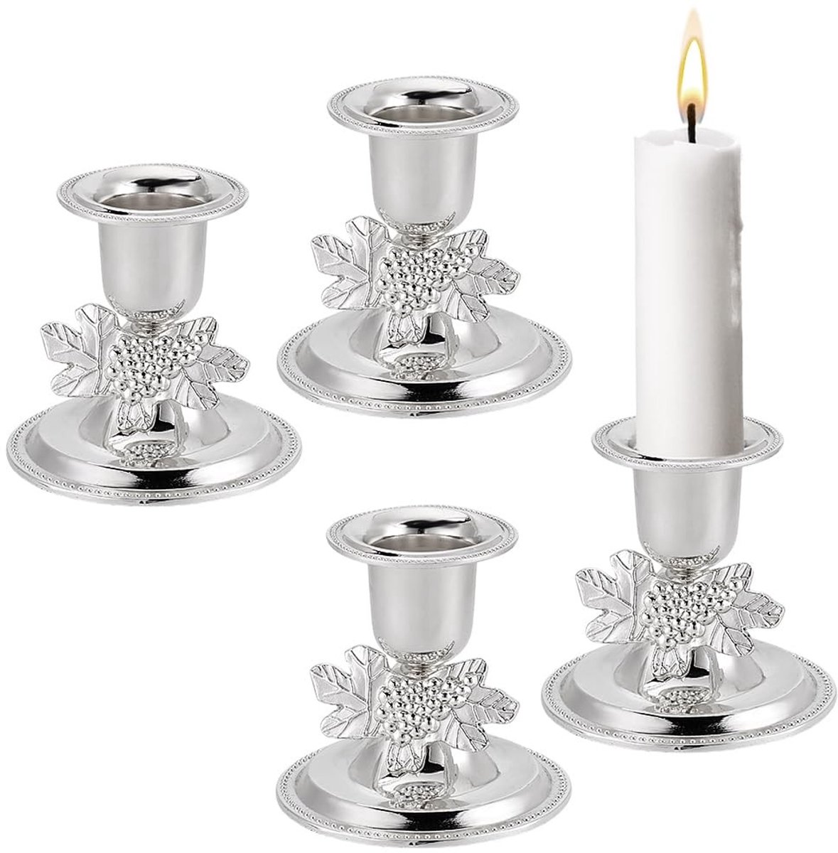 Dailygoods- Shabbat Kandelaars Uniek Bladontwerp - Kaarsenhouder - Metalen Kaarsstandaard - Taps Toelopend - Zinklegering - Decoratieve Stukken - Kaarsenstandaard