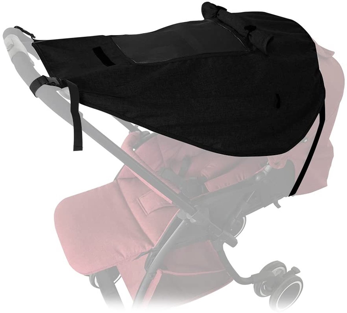 Dailygoods- Zonnescherm Auto - Waterdicht - Anti-UV - Universeel - Eenvoudig te installeren - Kijkvenster voor baby - Wandelwagenhoes