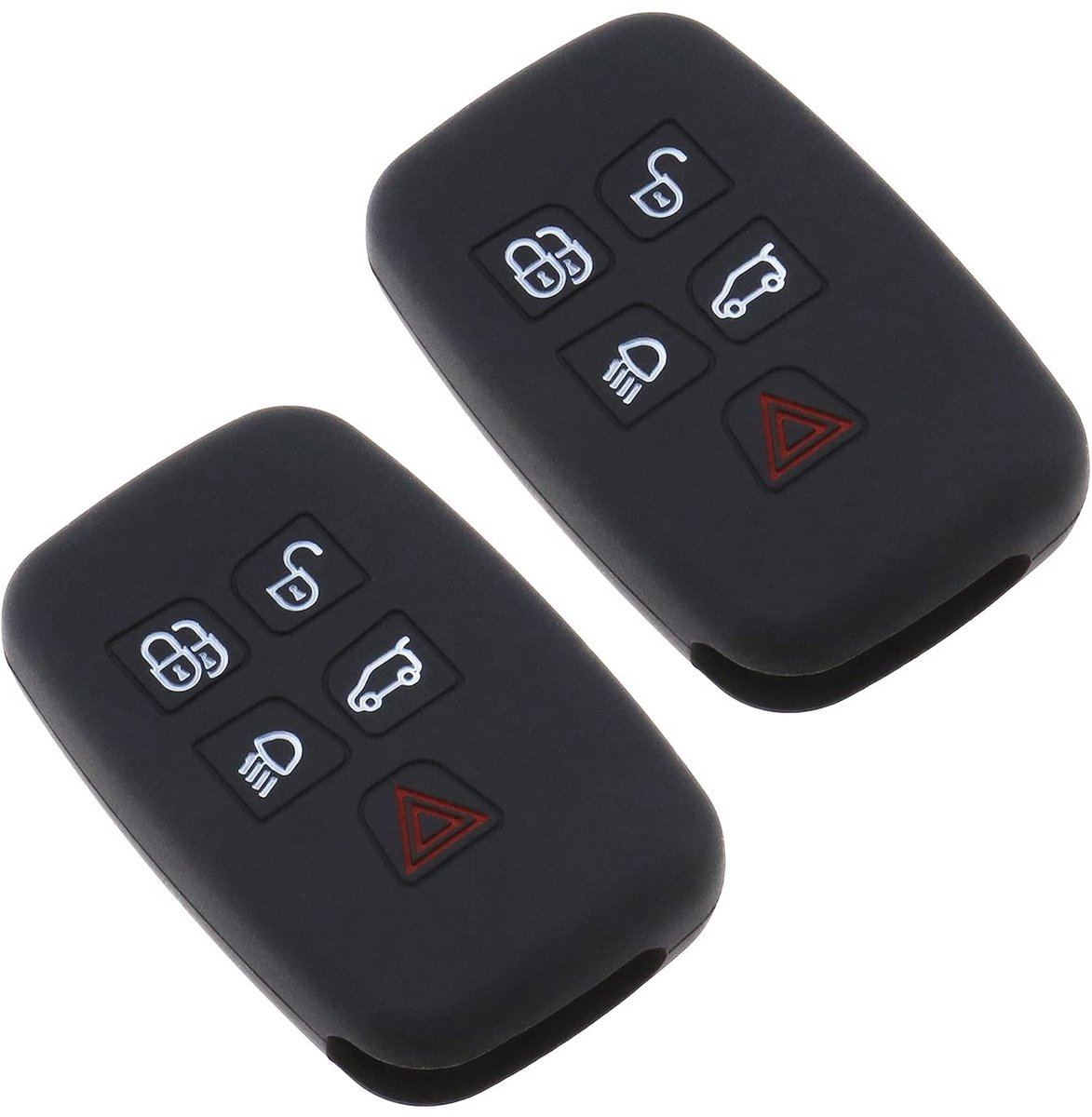 Dailygoods- Afstandsbediening 2 stuks - 5-toetsen Siliconen Autosleutel Hoesje - Compatibel met Land Rover/Jaguar - Bescherming tegen Krassen - Hoogwaardig Materiaal