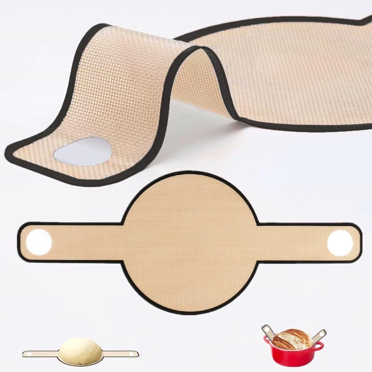 Dailygoods- Siliconen Bakmat Antislip - Herbruikbaar - Wasbaar - Ovenbestendig tot 500°C - Deegmat 20 cm - Veilig Bakaccessoire