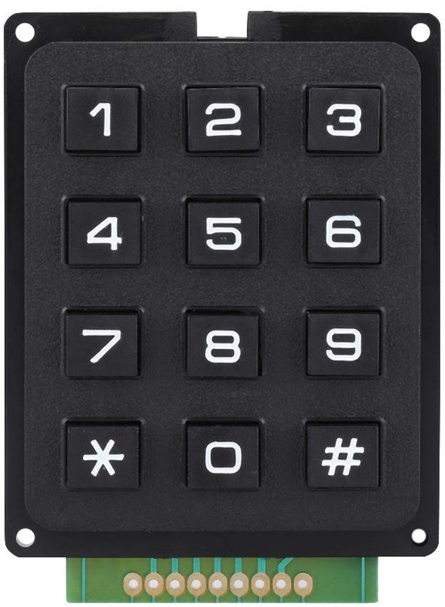Dailygoods - 3x4 drukknoppen - toetsenbordmodule - compact en gebruiksvriendelijk - zwart - 12 toetsen - ideaal voor elektronische projecten - multifu...