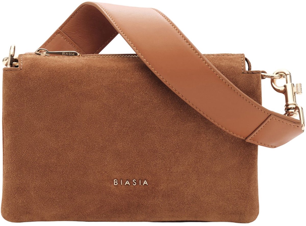Biasia Feather Small Crossbodytas Kleine Dames - Leer - Cognac