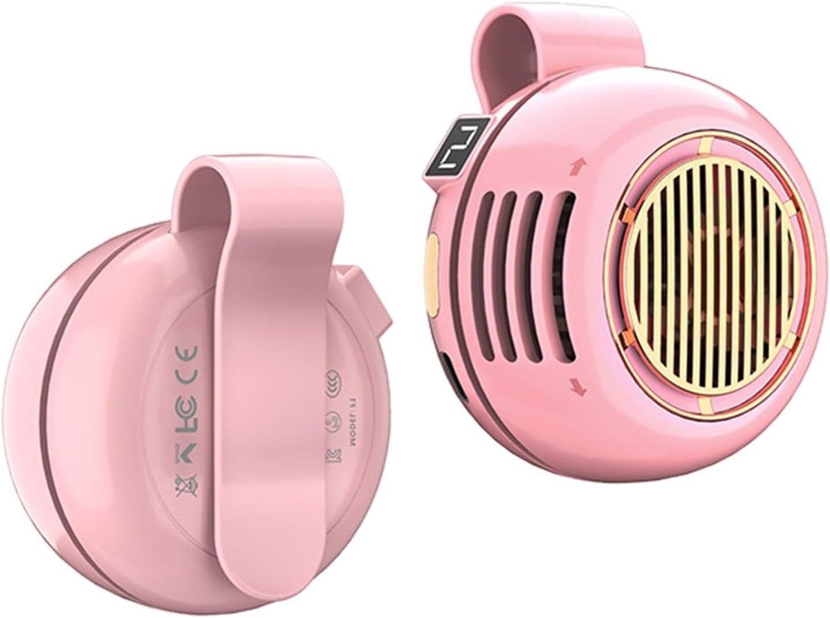 Clip Ventilator - Mini Koeler - Persoonlijke Koeling - 360 Graden Rotatie - 6.3 x 6.8 x 6.3 cm - Roze