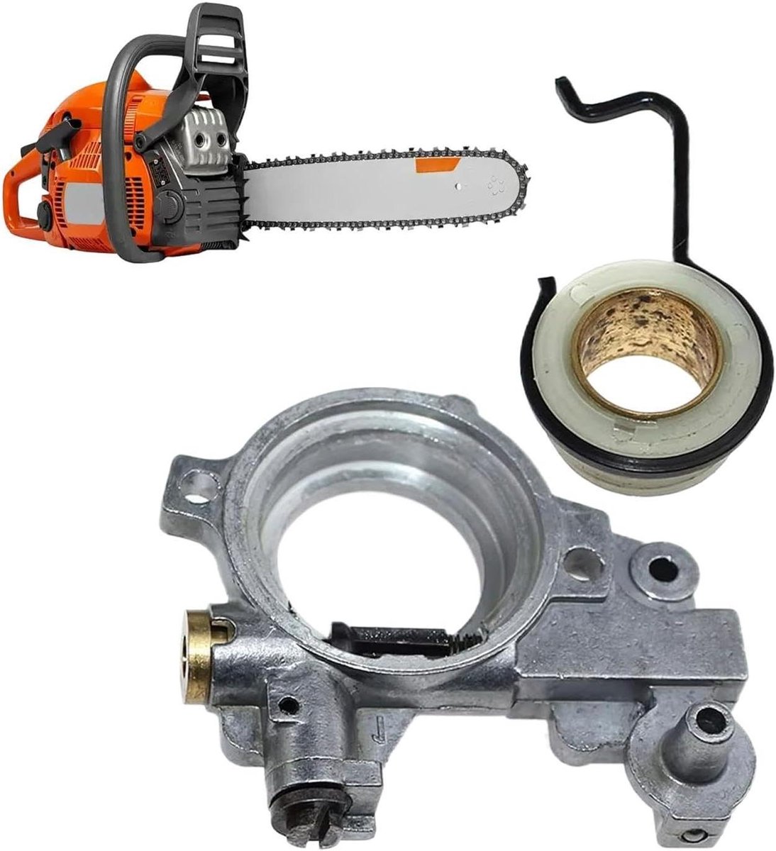 Kettingzaag Oliepomp - Smeersysteem Vervanging - Apparaat Onderhoud - Gelijkmatige Kettingsmering - 8.1 x 6.4 x 2.3 cm - Zilver