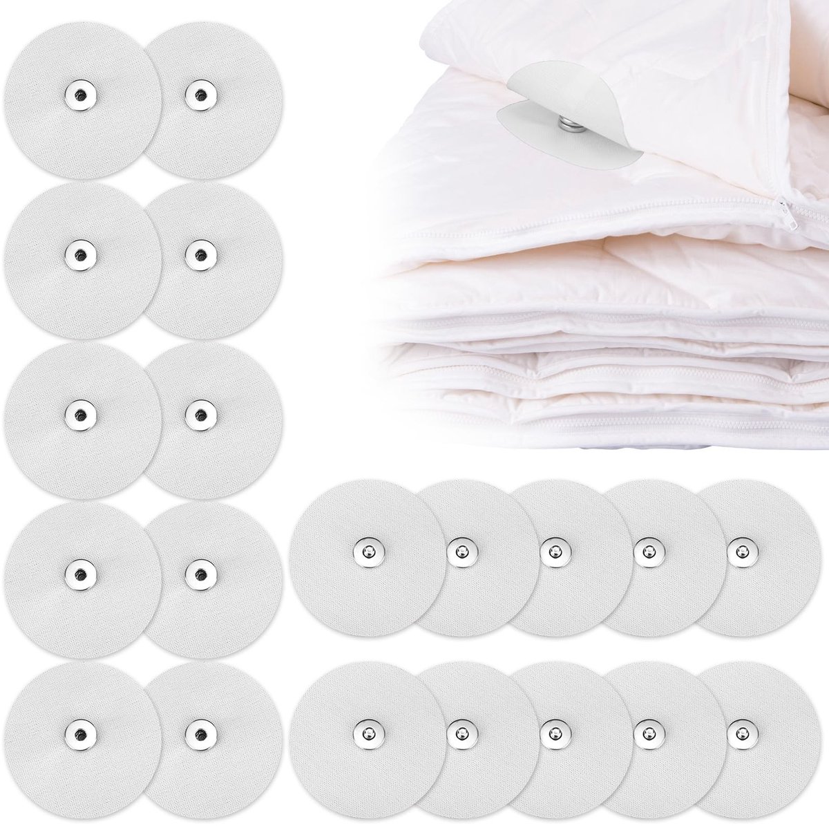 Dailygoods- Dekbeddrukkers 20 Stuks - Dekbedclips voor Dikke Dekbed - Dekbedbevestigingen - Strijkbare Dekbeddrukkers - Wit - Premium Materiaal