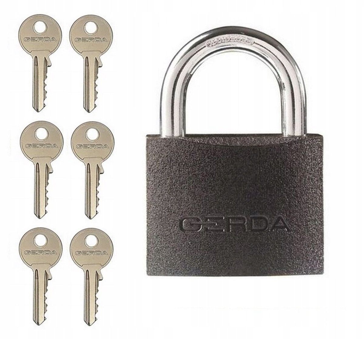 Gerda Iron Line KZZS 50 gietijzeren beugelslot met 6 sleutels