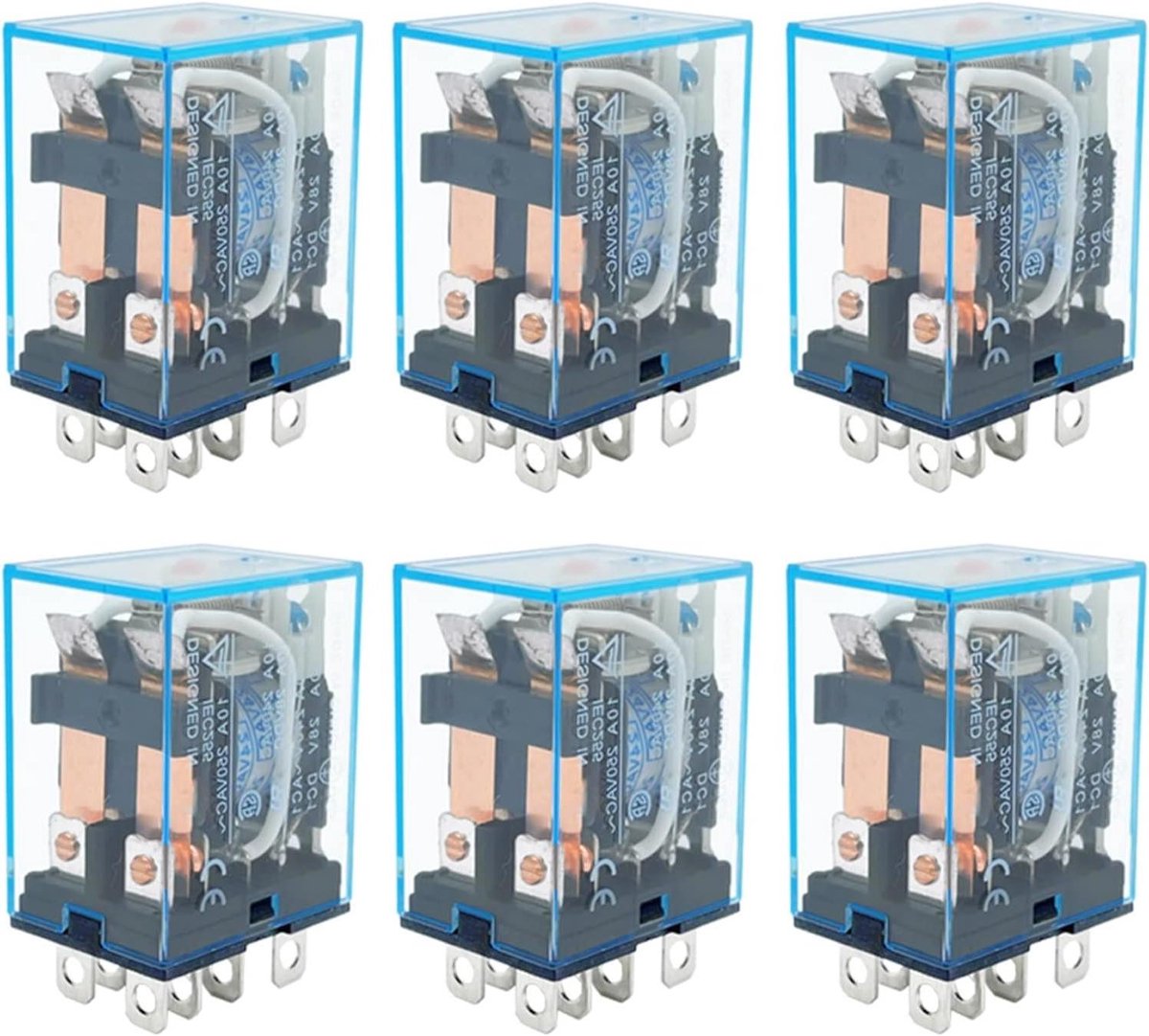 Elektromagnetisch Relais - Mini Schakelaar - Schakelen van Stroom - Verzilverd Goud Contacten - 10 Stuks - Transparant