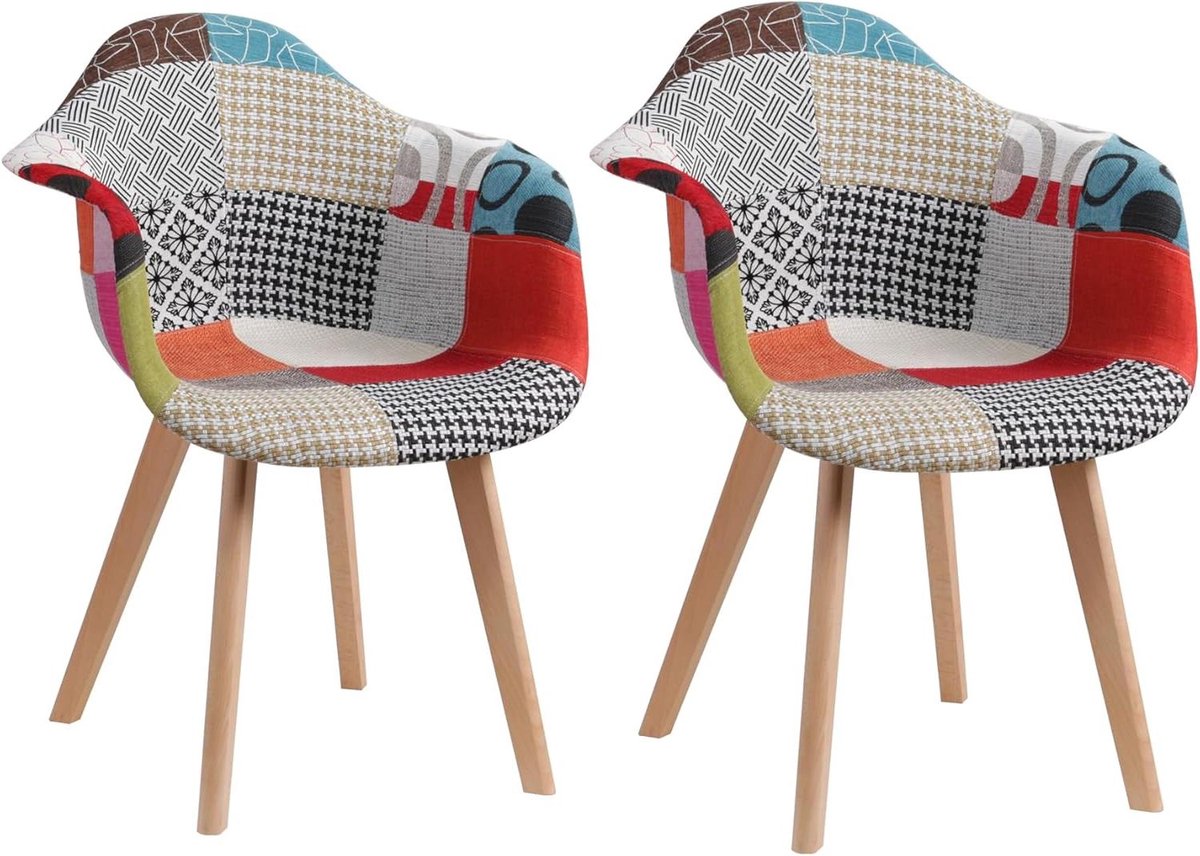 Eetkamerstoelen Set - Keukenstoelen Gestoffeerd - Comfortabel Zitten - Linnen Stof Zitting