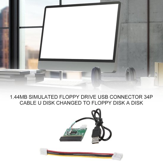 Externe Diskettelezer - USB Converter - Data Overdracht - Plug and Play - 144 MB - Zwart — afbeelding 3