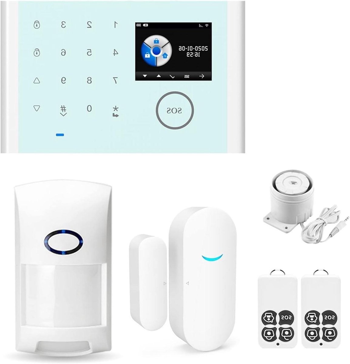 Beveiligingsalarm Thuis - Draadloze Deur Sensor - Huis Beveiligen - GSM App Controle - 99 Zones - Groen