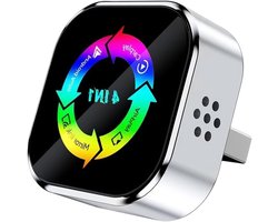 Draadloze CarPlay Adapter - Auto Slimme Box - Verbind Telefoon Auto - 4-in-1 Functionaliteit - 8x8x3 cm - Zilver Kleurrijk