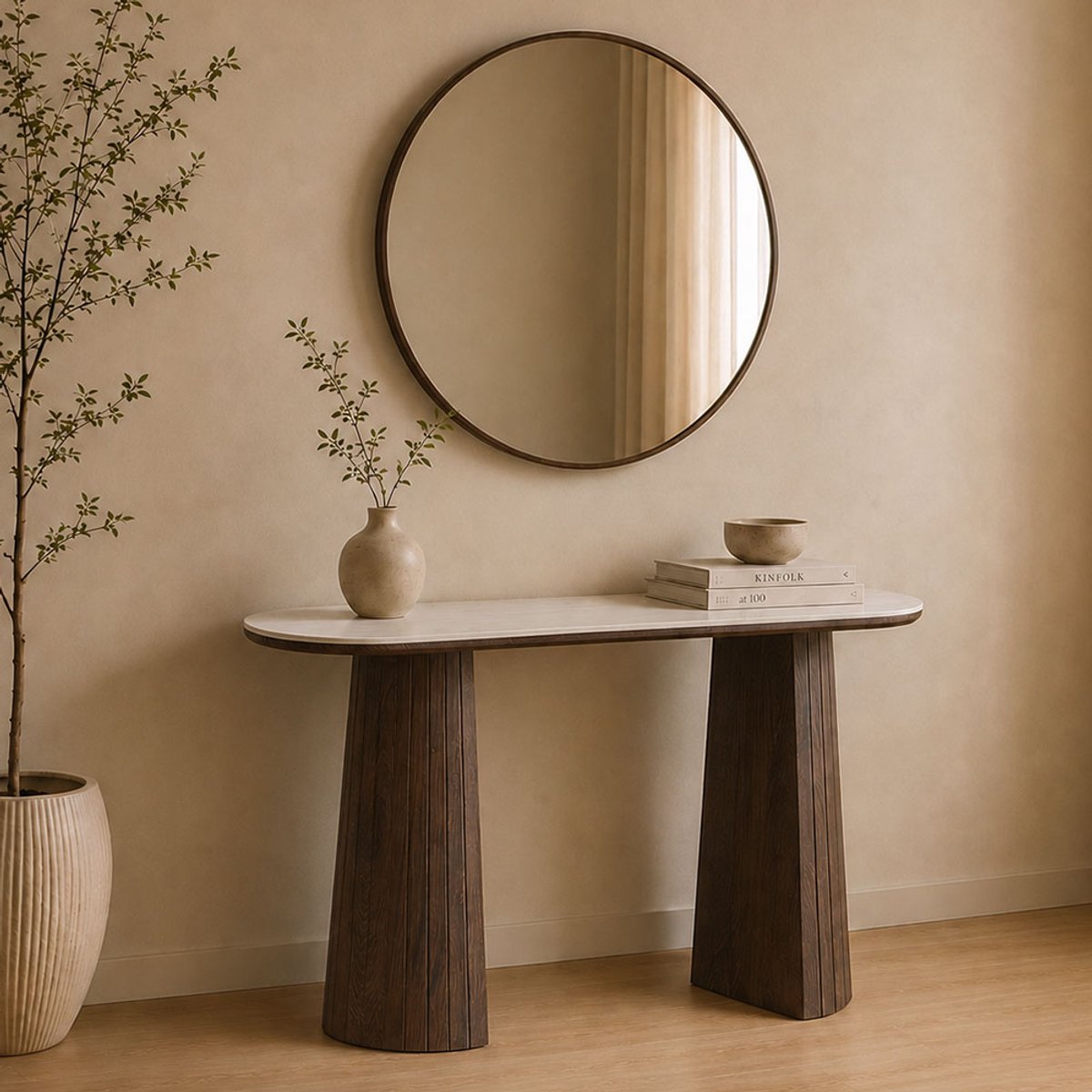 Milton & Oldbrook Wandtafel 120 cm Zahara Walnootlook Bruin