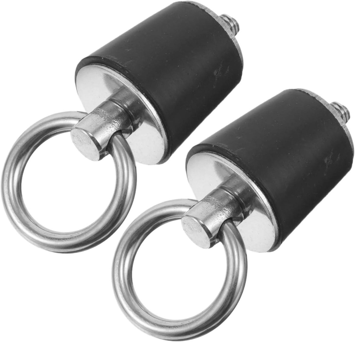 Bootafvoerstoppers - Rubberen pluggen - Lekvrije afdichting - Roestvrijstalen handvat - 2 stuks - Zwart