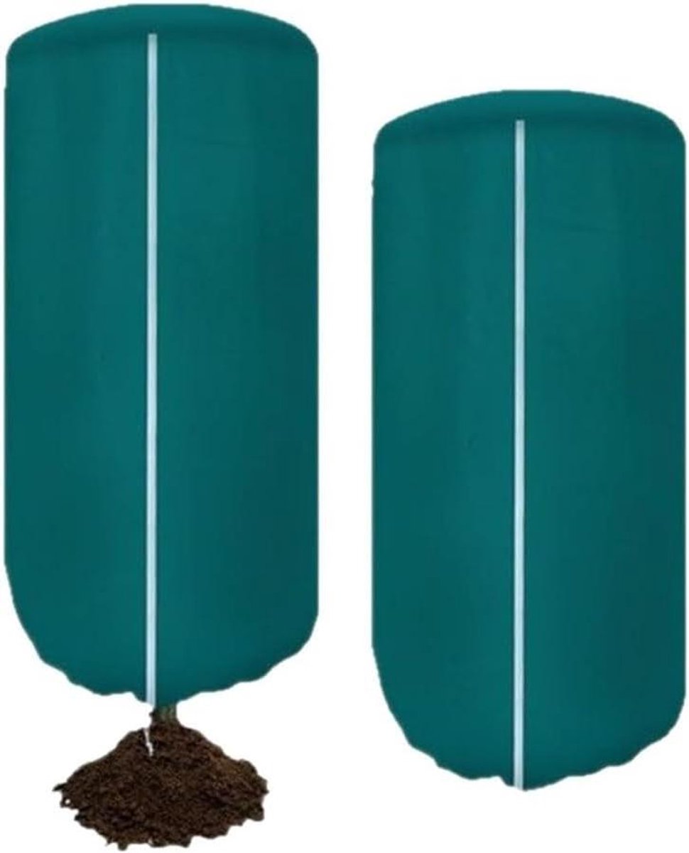 Plantenhoezen Vorstbescherming - Winterbescherming Struik - Planten Overwinteren - Ademende Stof Rits - 120 x 180 cm 2 stuks - Groen