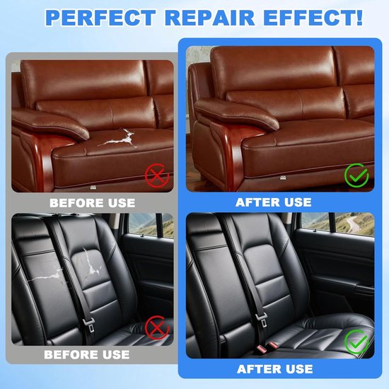 Kunstleer Reparatieset - Zelfklevende Pleisters - Meubels Opknappen - Water- en Krasbestendig - 40 x 200 cm - Grijs — afbeelding 4
