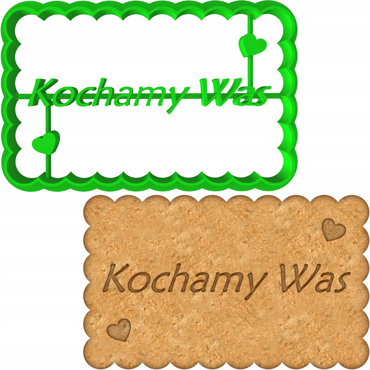 Koekjesvorm 'Kochamy Was' - Valentijn, Oudjes Dag - Groen