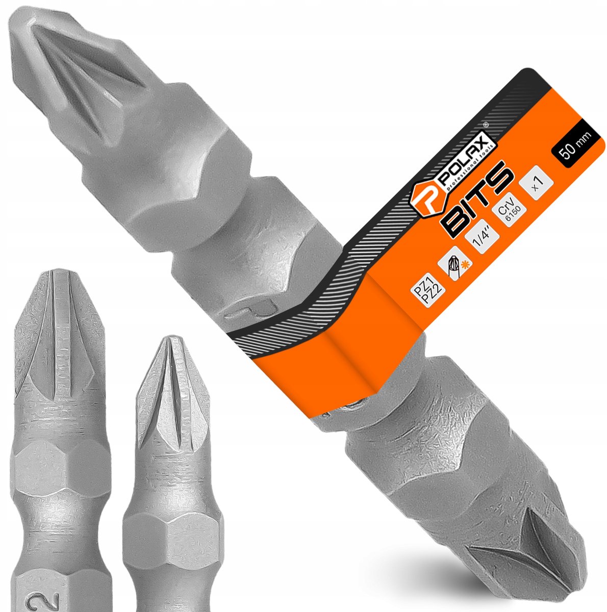Dubbelzijdige Bit PZ2/PZ1 50mm 1/4" Magnetisch