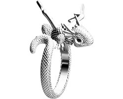 Haakring Draak - Garen Ring - Garen Spanning - Verstelbaar Ontwerp - One Size - Zilverkleurig
