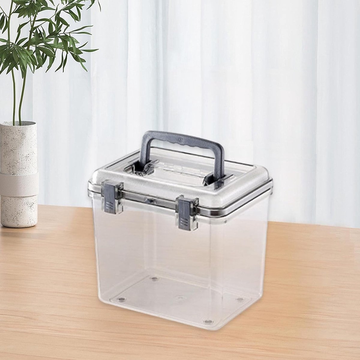 Draagbare Cameradoos - Waterdichte Opbergbox - Camera Benodigdheden Opbergen - Transparant Met Handvat - 20x16x18cm - Transparant