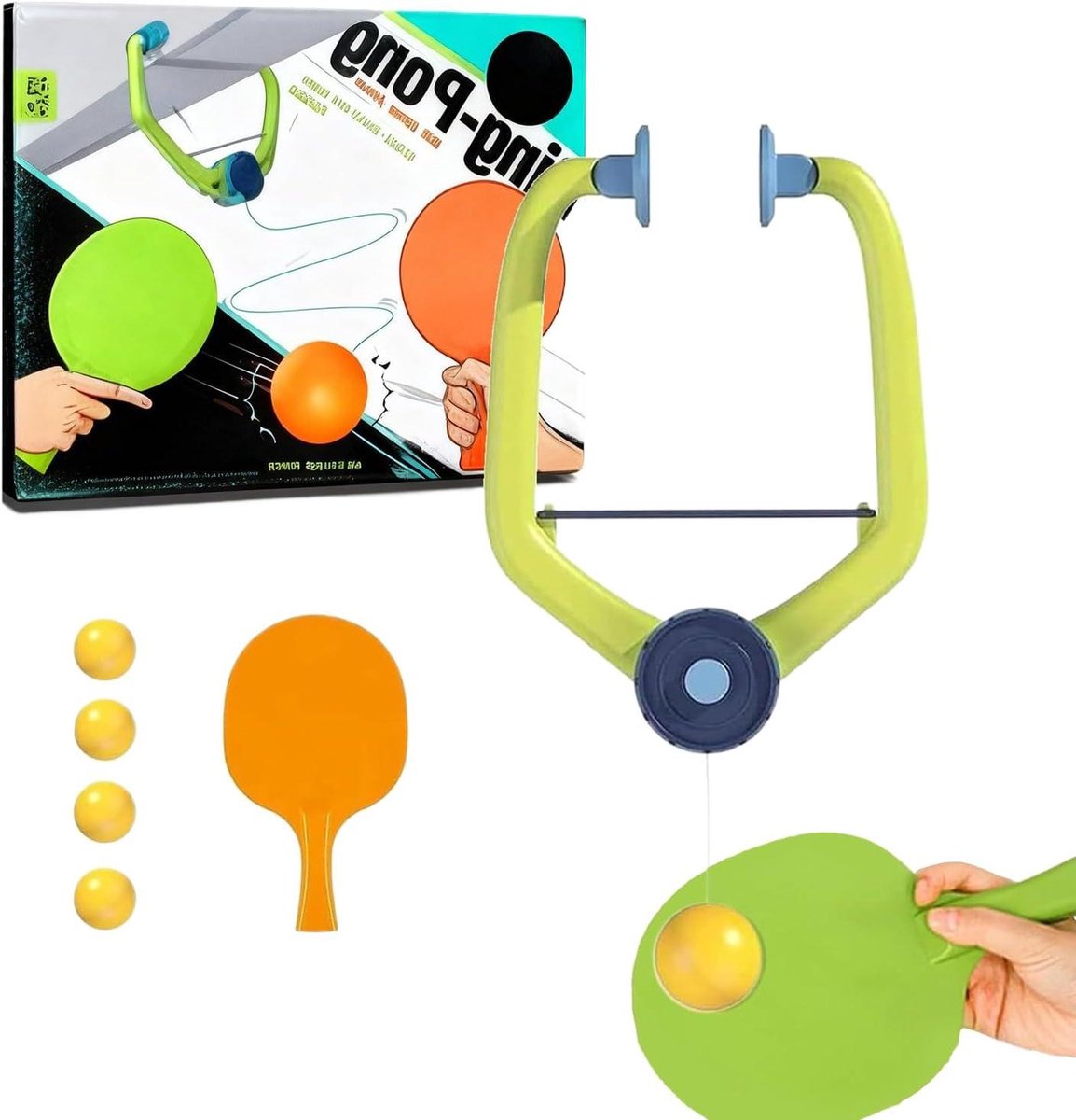 Tafeltennis spel - Deur spel - Thuis trainen - Draagbaar en snel - 24 x 20 x 5 cm - Meerkleurig