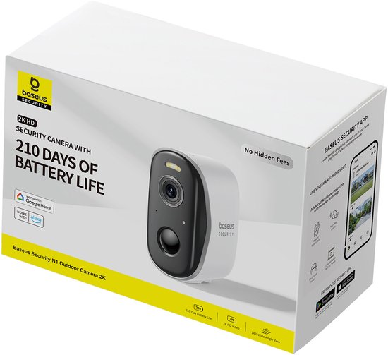 Baseus Security N1 Serie - Beveiligingscamera 2K - Buitenkant - 145° - LED Nachtzicht van Baseus — afbeelding 5