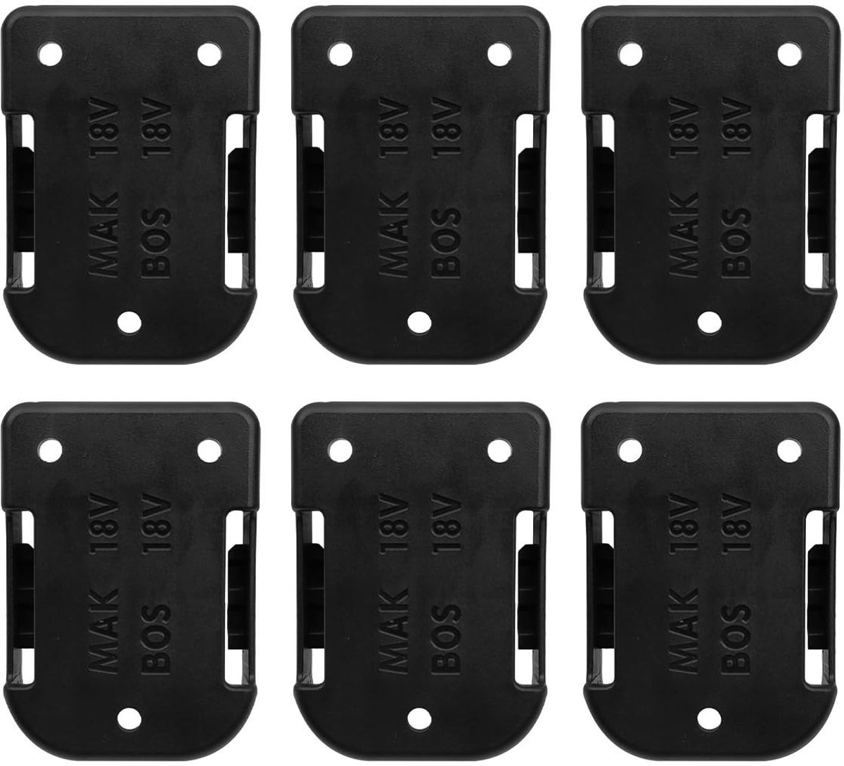 Dailygoods - 6 Stuks Wandmontage Batterijhouders met Vergrendeling