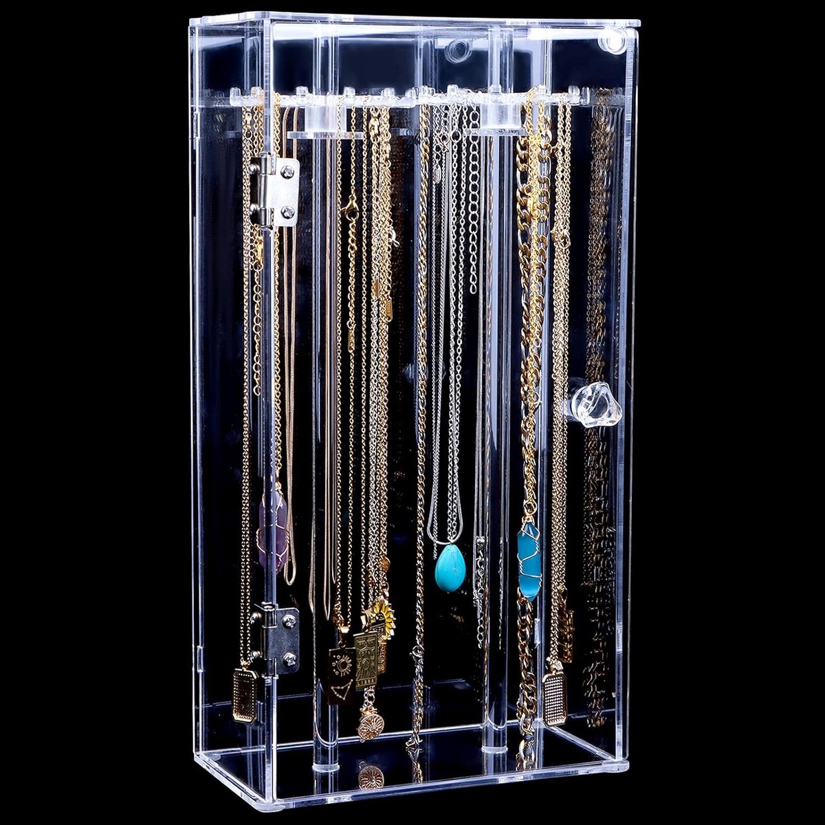Ketting Houder - Sieraden Organizer - Sieraden Opbergen - Stofbestendig Ontwerp - 24 Haken - Transparant