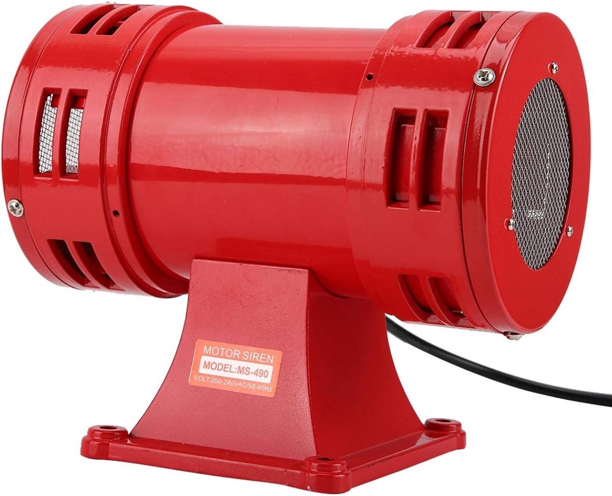 Elektrische Sirene - Alarm Hoorn - Veiligheid Waarschuwing - 150DB Geluidsniveau - 220-240V - Rood