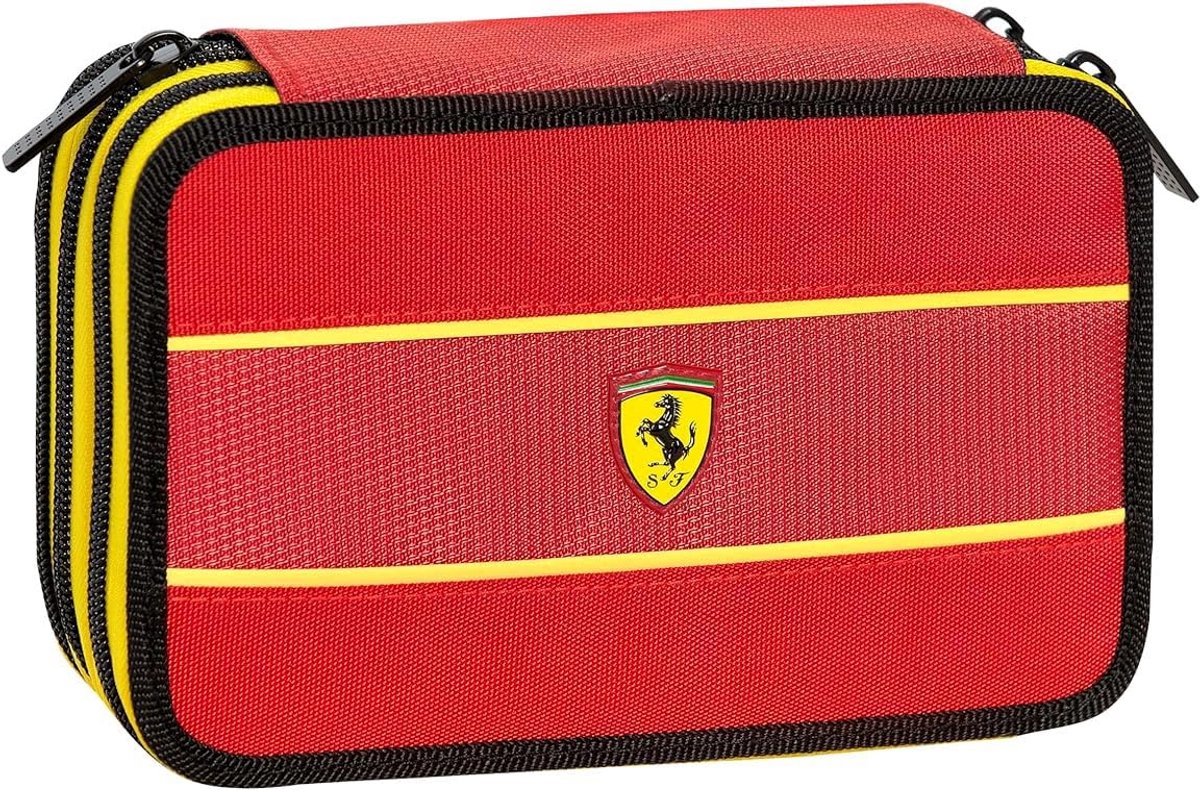 Etui Triple - Pennendoos - Schoolspullen Organiseren - 44 Schoolaccessoires - 20 cm - Rood