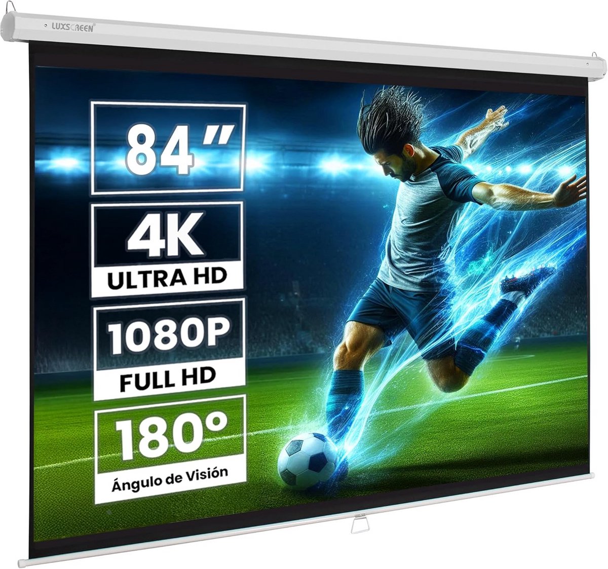 Projectiescherm Handmatig - Beamer Scherm - Thuisbioscoop Presentatie - 4-Laags Materiaal - 84 Inch - Wit