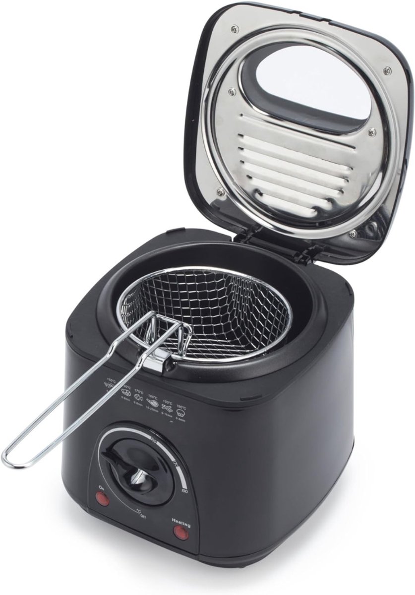 SNJY® Mini Airfryer met Dubbele Lade - 1 Liter - 950W - Zwart - afbeelding 2