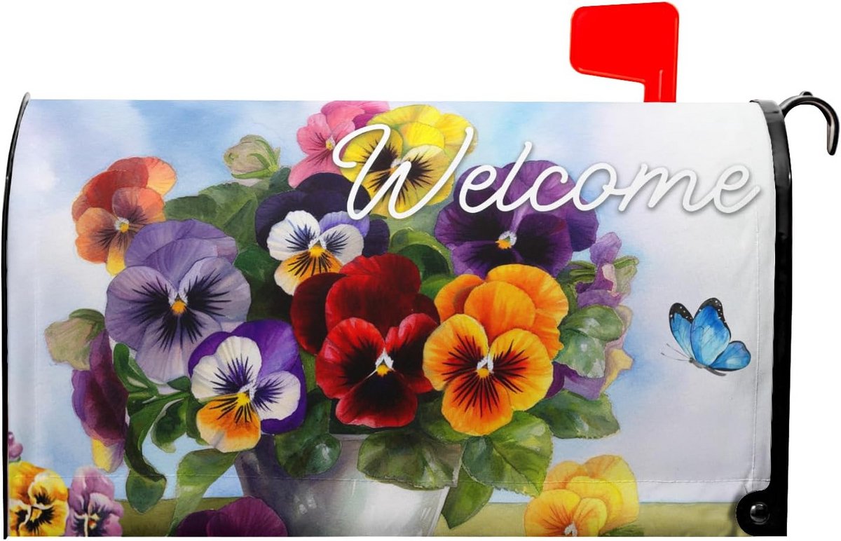 Brievenbus Cover - Post Box Wrap - Buiten Decoratie - Magnetische Bevestiging - 25x21 Inch - Lentebloemen