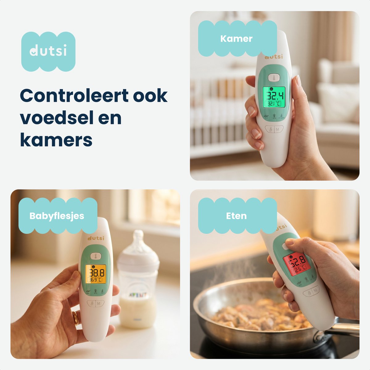 Dutsi Thermometer - Oorthermometer & Voorhoofd Thermometer - Digitale Koortsthermometer voor Baby & Volwassene - Snel & Nauwkeurig - Inclusief batterijen — cadeau in Cadeau-ideeën - foto 8