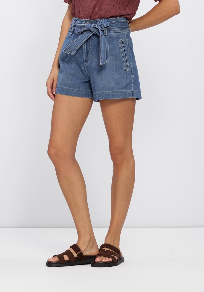 Lee Short With Bow Full Jeans Dames Broek Lichtblauw