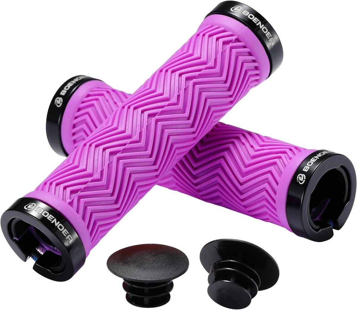 Fietshandvatten - Fietsgrepen - Comfortabel Fietsen - Antislip Aluminium - 13.7 cm - Violet