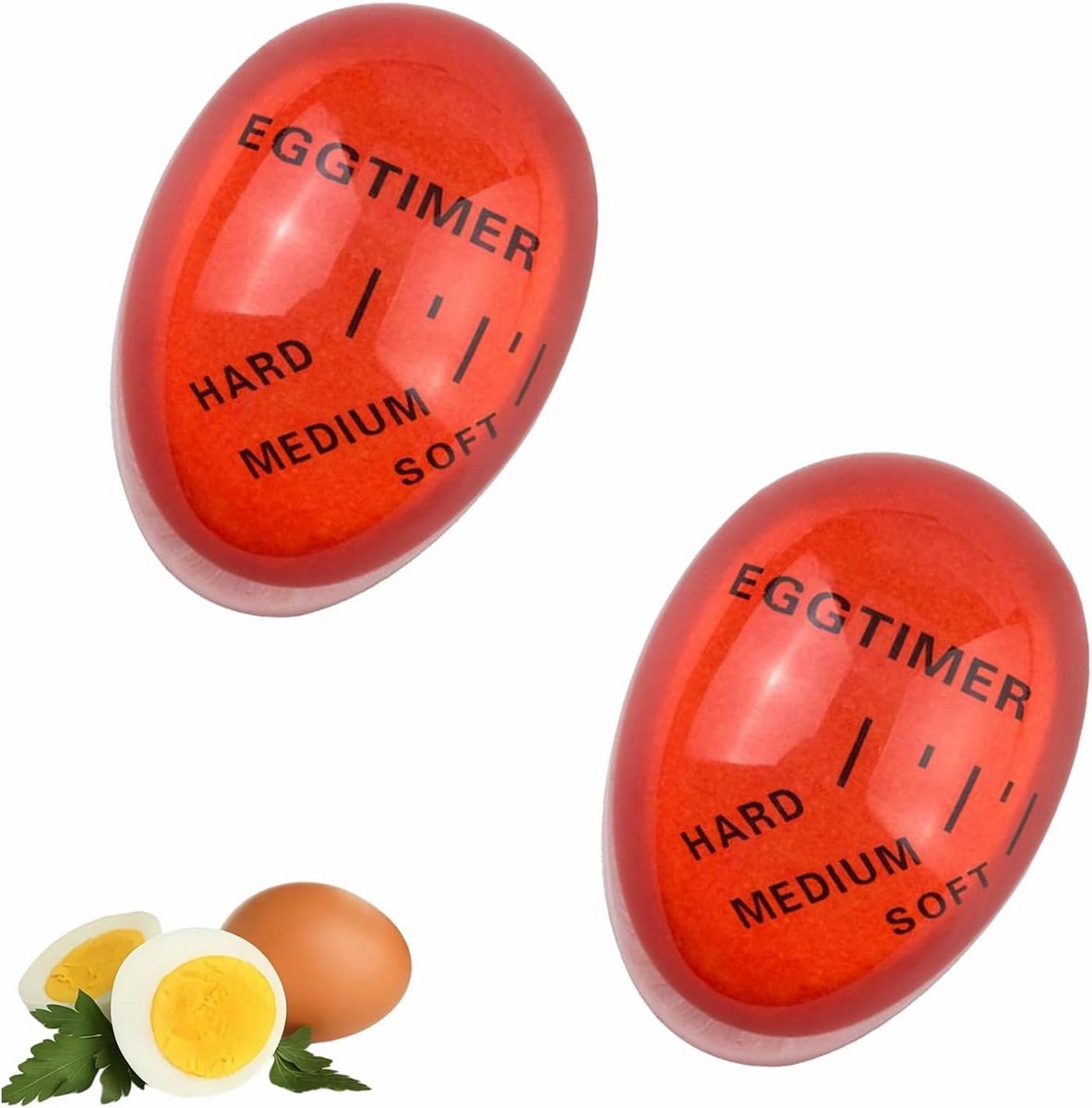 Eierwekker Set - Kleur indicator - Eieren Koken - Verandert van kleur - 2 stuks - Rood