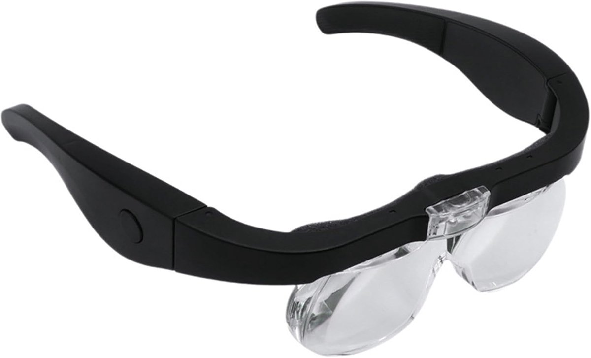 Vergrootglas Bril - Hoofdband Vergrootglas - Precisiewerk Uitvoeren - Verstelbare LED Verlichting - 4x Lens - Wit