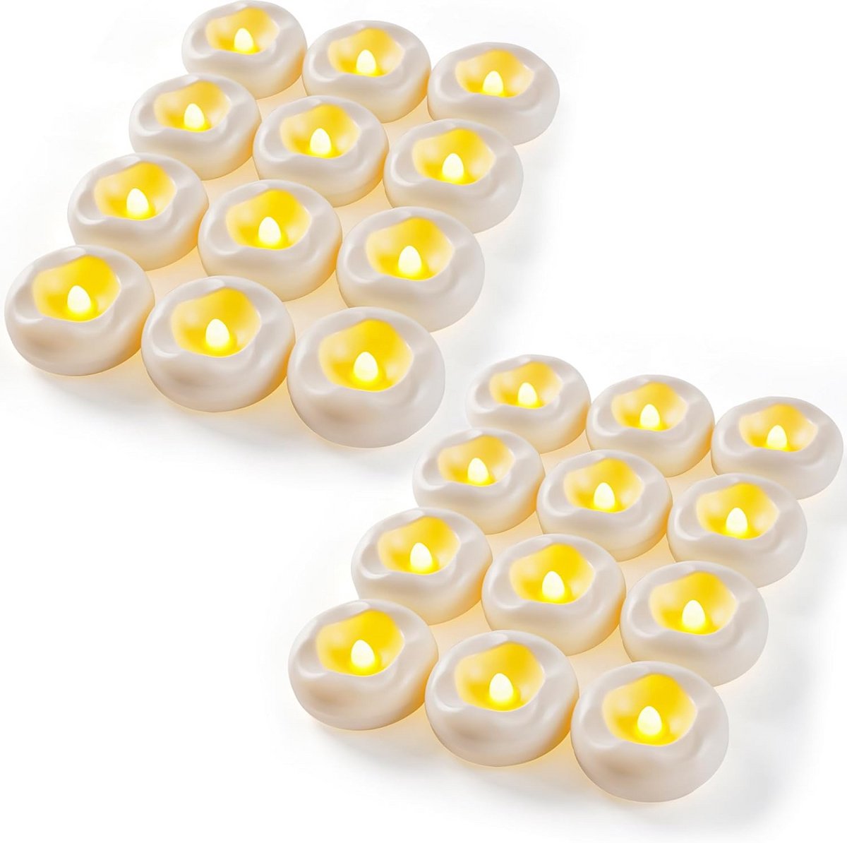 Drijvende Kaarsen - Waterdichte Theelichtjes - Decoratie Creëren - Vlamloos LED - 24 Stuks - Ivoor