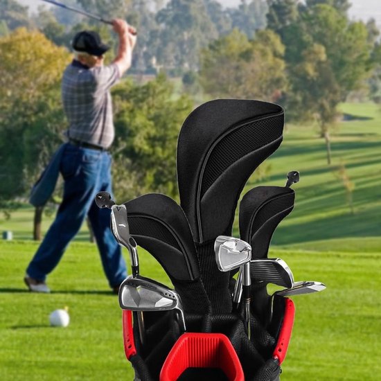 Dailygoods- Golfclub Covers - 3 Stuks - Zacht Nylon Composiet - Hoofd Covers - Ademend - Flexibel Ontwerp - Bescherming tegen Schade - Golfclubhoezen van Dailygoods — afbeelding 2