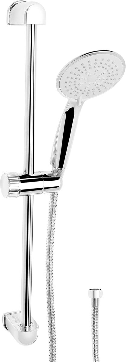 SnelShoppen - Douche set Carballo - Handdouche 110 mm - 5 Straalsoorten: Normaal, Soft, Massage - Anti-kalk en Waterbesparend - 150 cm Doucheslang - 5