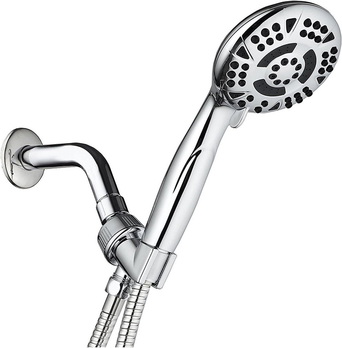 Handdouche met slang - Douchekop - Verfrissende douche - Zes instellingen - 105 cm - Chroo