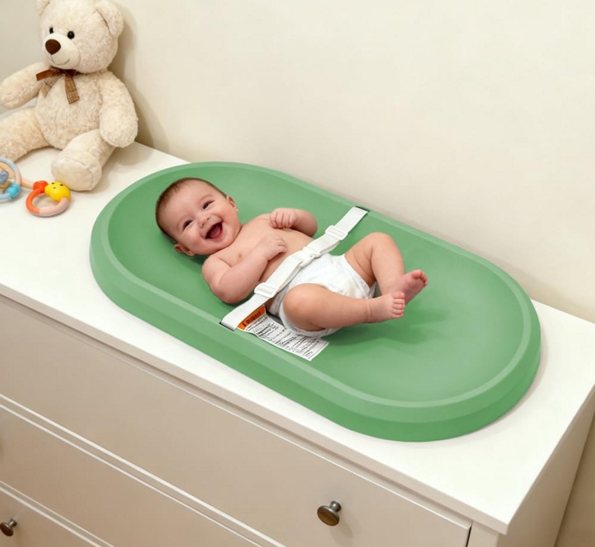 Baby Verschoonmat - Comfortabel Kussen - Baby Verzorgen - Waterbestendig Ontwerp - 76x40 cm - Groen