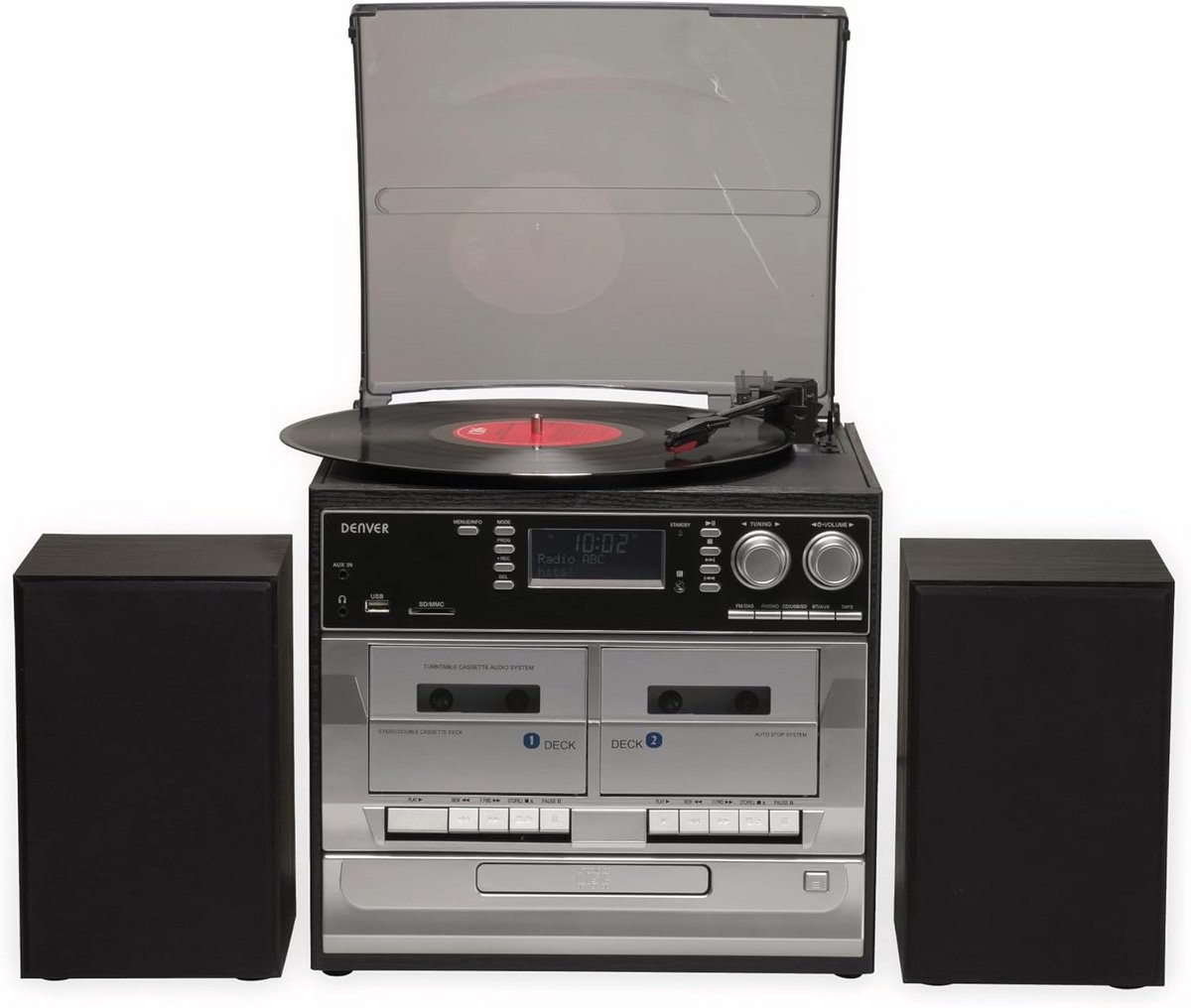 Radio CD Speler - Muziekinstallatie Draagbaar - Muziek Luisteren - Geïntegreerde Speakers - 12 x 6 x 9 cm