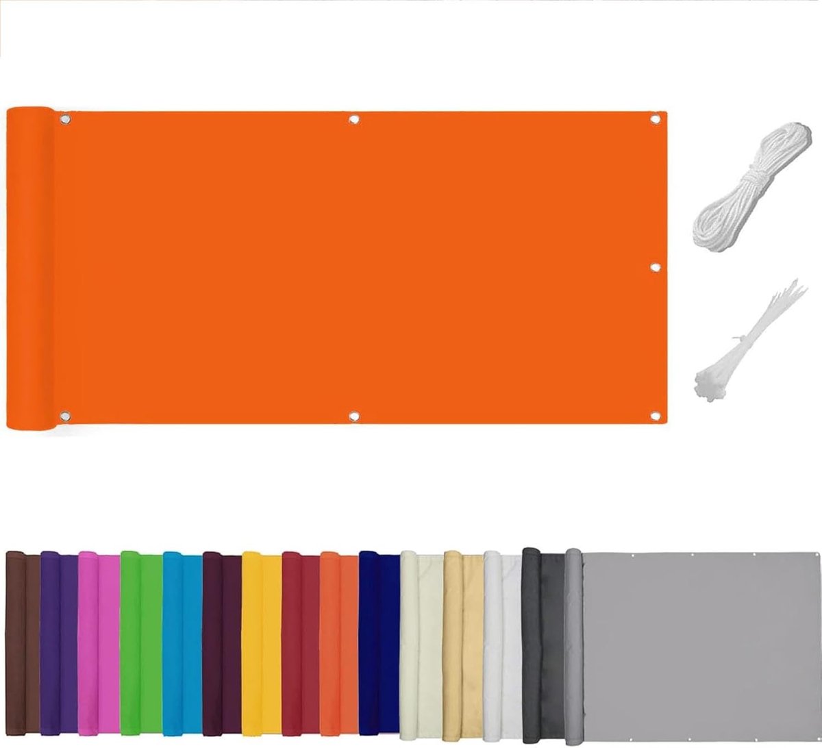 Privacyscherm Tuin - Balkon Scherm - Privacy Creëren - UV Bescherming - 0.9 x 6 m - Oranje